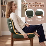 Hawsaiy Wooden Dining Chairs Set of 2/4/6, Boucle Upholstered Dining Room Chairs with Solid Wood Legs, Mid Century Modern Kitchen Chairs, Farmhouse Side Chairs with Back for Dining Room