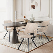 Hawsaiy Modern Dining Chiars Set of 2 with Arm and Metal Legs