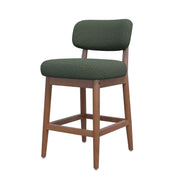 Hawsaiy Counter Height Bar Stools Set of 2/4, Mid Century Modern Boucle Barstools with Solid Wood Frame, Upholstered Kitchen Island Stools with Backrest & Footrest