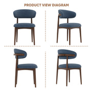Hawsaiy Wooden Dining Chairs Set of 2, Mid-Century Upholstered Chenille Dining Chairs with Solid Wood Legs, Comfortable Kitchen Chairs for Dining Room