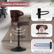 Hawsaiy PU Leather Upholstered Bar Set of 1/2//3/4  with Back & Footrest