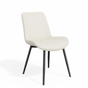 Hawsaiy PU Leather Dining Chairs Set of 2/4/6, Upholstered Kitchen Chairs with Crossed Metal Legs, Armless Side Chairs for Dining Room, Kitchen, Living Room