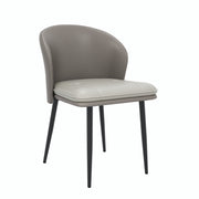 Hawsaiy Faux Leather Dining Chairs Set of 2/4/6, Modern Curved Back Upholstered Kitchen Side Chairs with Metal Legs