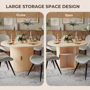 Hawsaiy Round Dining Table for 2 with Sliding Door Storage Base, Space-Saving Waterproof Scratch-Resistant Wood Top, Modern Farmhouse Kitchen Table