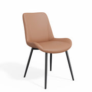 Hawsaiy PU Leather Dining Chairs Set of 2/4/6, Upholstered Kitchen Chairs with Crossed Metal Legs, Armless Side Chairs for Dining Room, Kitchen, Living Room