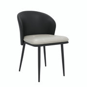 Hawsaiy Faux Leather Dining Chairs Set of 2/4/6, Modern Curved Back Upholstered Kitchen Side Chairs with Metal Legs