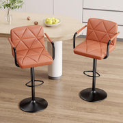 Hawsaiy PU Leather Adjustable Height Bar Stools Set of 2/4 with Footrest and Rubber Ring Base