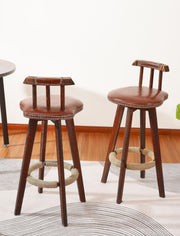 Hawsaiy Wood Counter Stool with Swivel Set of 2