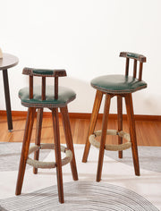 Hawsaiy Wood Counter Stool with Swivel Set of 2