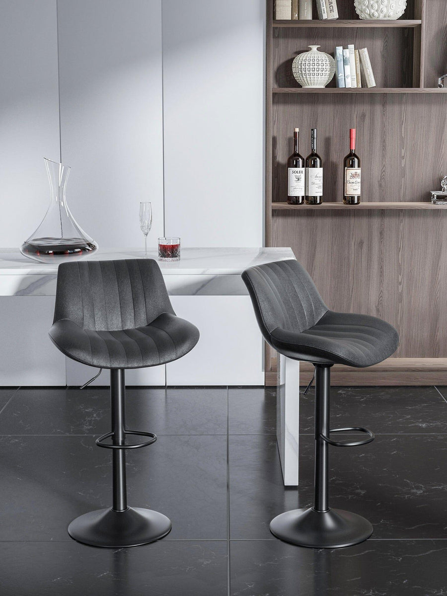 Adjustable Leather Counter Chairs Set of 2 nalupatio