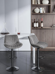 Adjustable Counter Chairs Grey Set of 2 - nalupatio