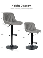 Adjustable Counter Chairs Grey Set of 2 - nalupatio