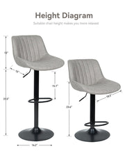 Adjustable Counter Chairs Grey Set of 2 - nalupatio